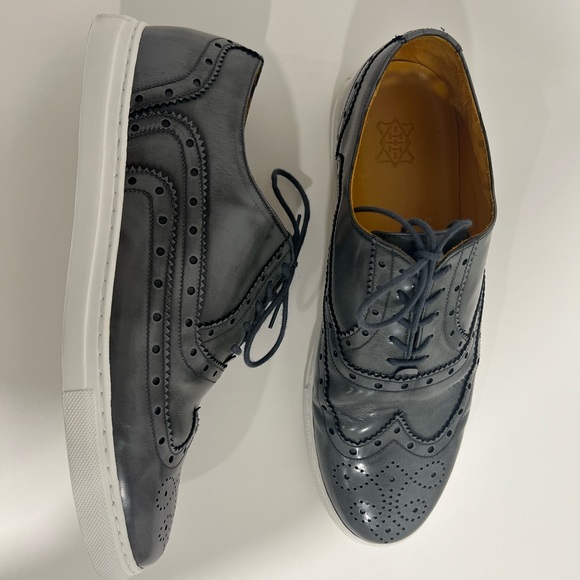 Mens Brogue Dress Sneaker - Premium Leather - Size 10 - Picture 8 of 9